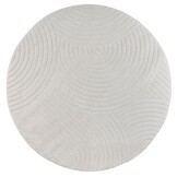 Vivant Japandi - Rond Vloerkleed Laagpolig Effen - Creme