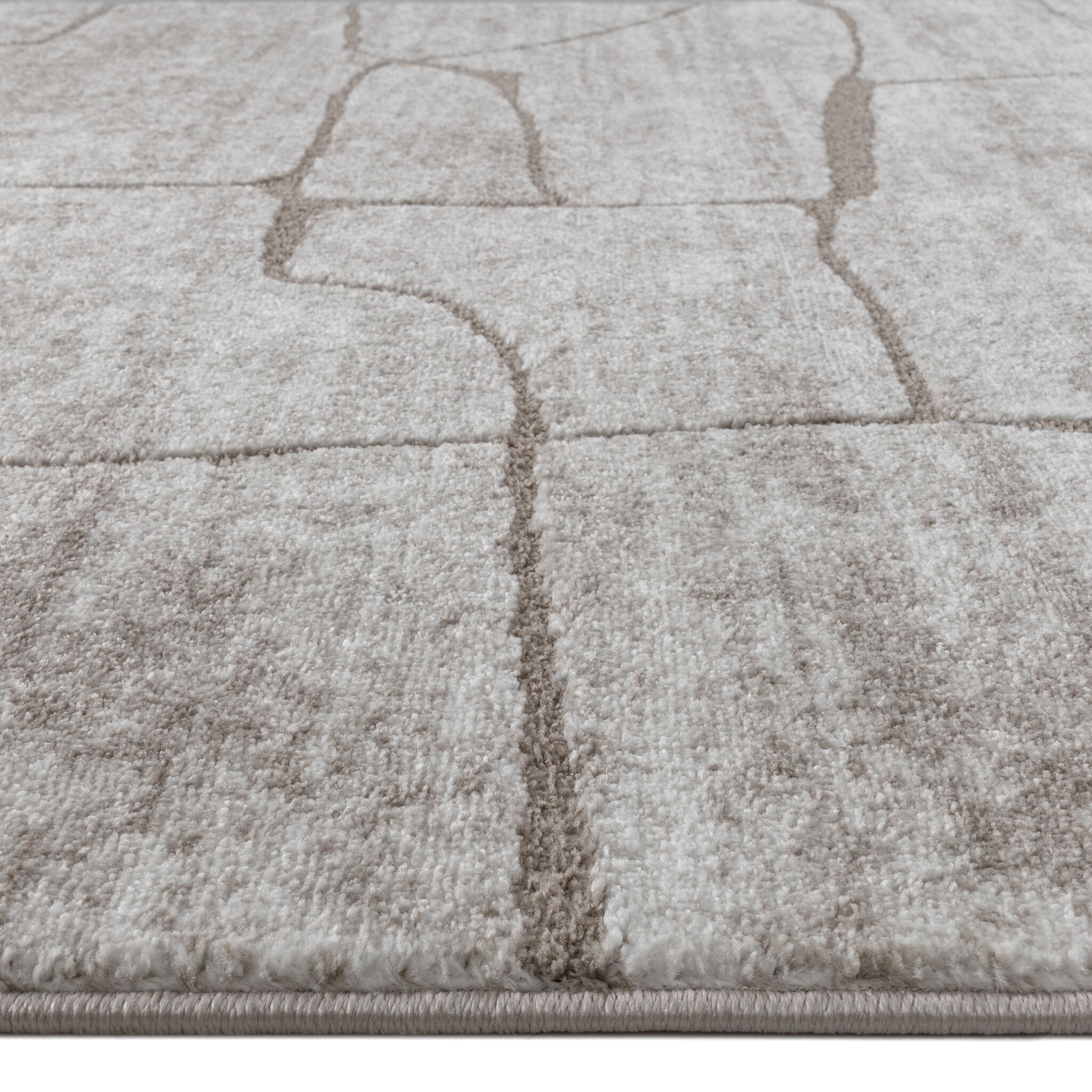 Vivant Marmer - Rond Vloerkleed Laagpolig - Taupe Beige