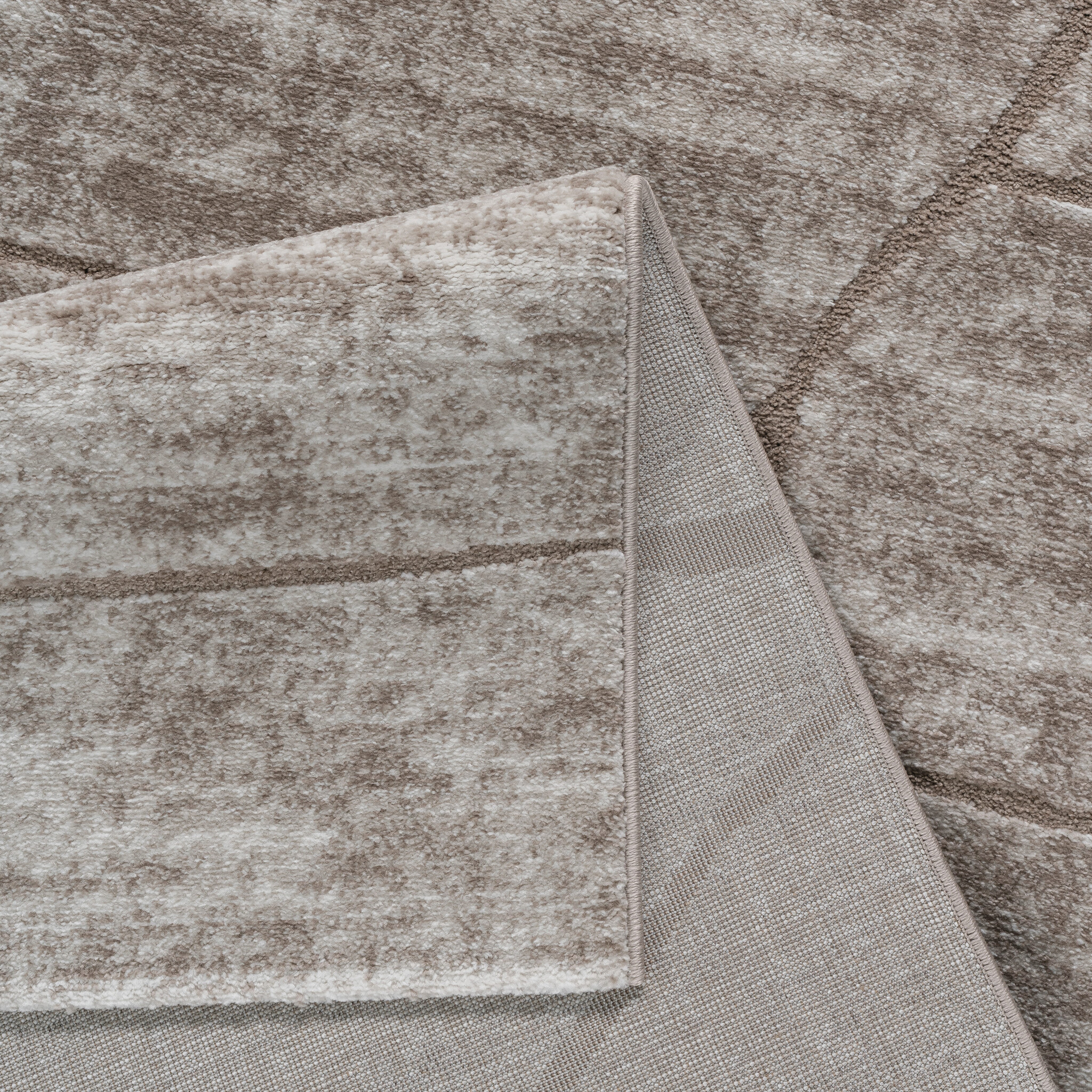 Vivant Marmer - Rond Vloerkleed Laagpolig - Taupe Beige
