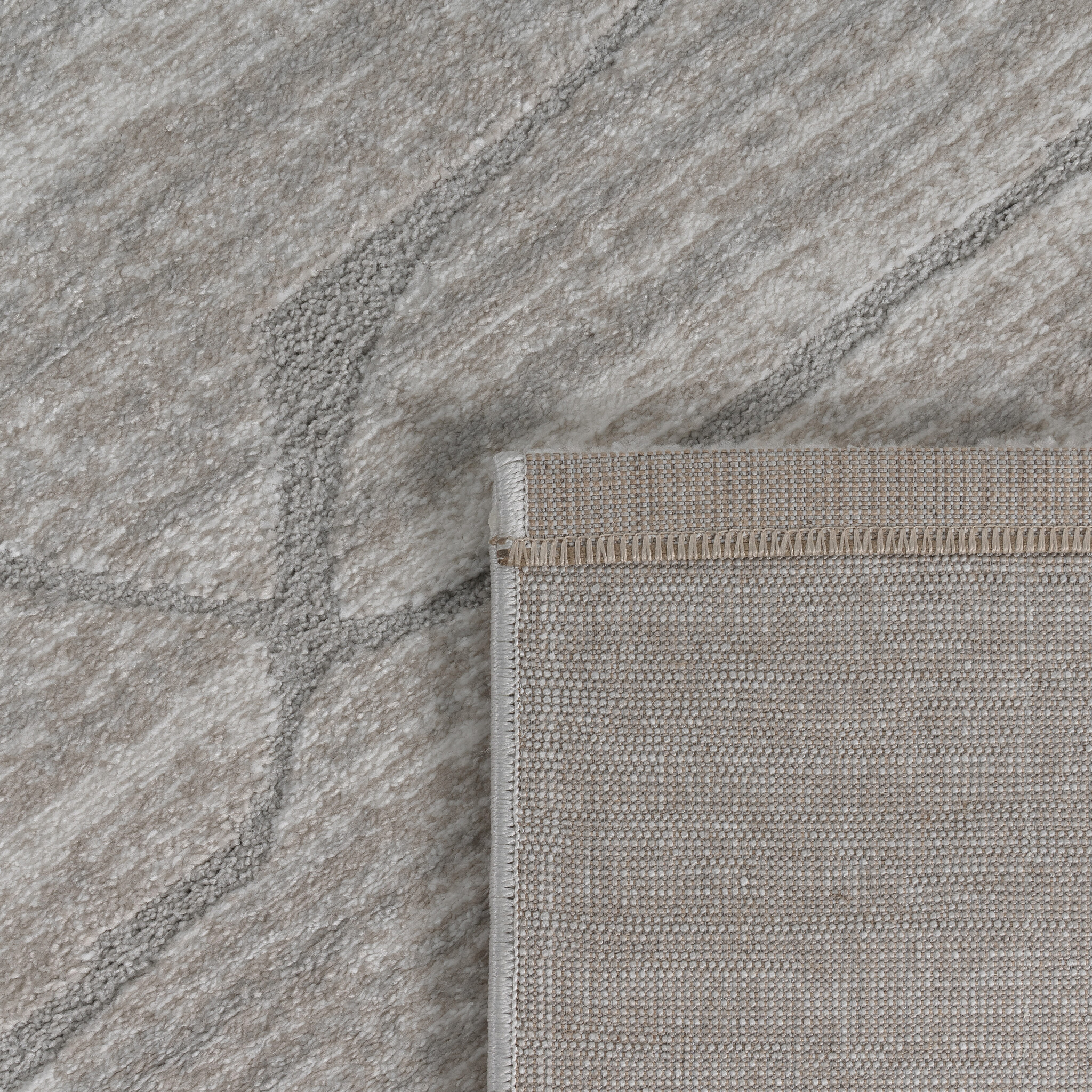 Vivant Marmer - Rond Vloerkleed Laagpolig - Beige Creme