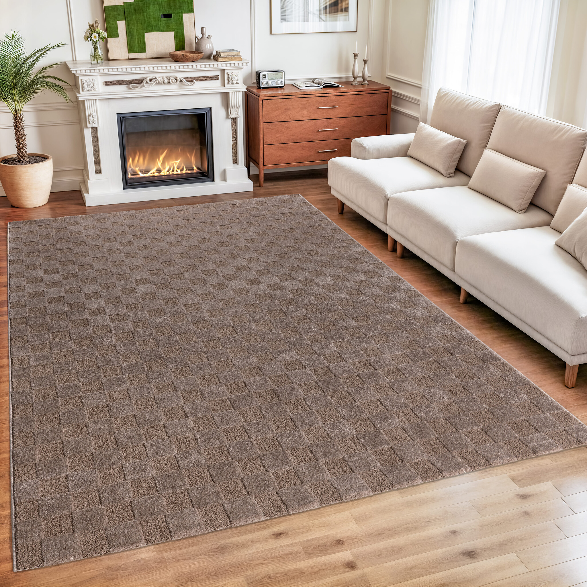 Vivant Chesterfield - Vloerkleed Laagpolig Effen - Taupe