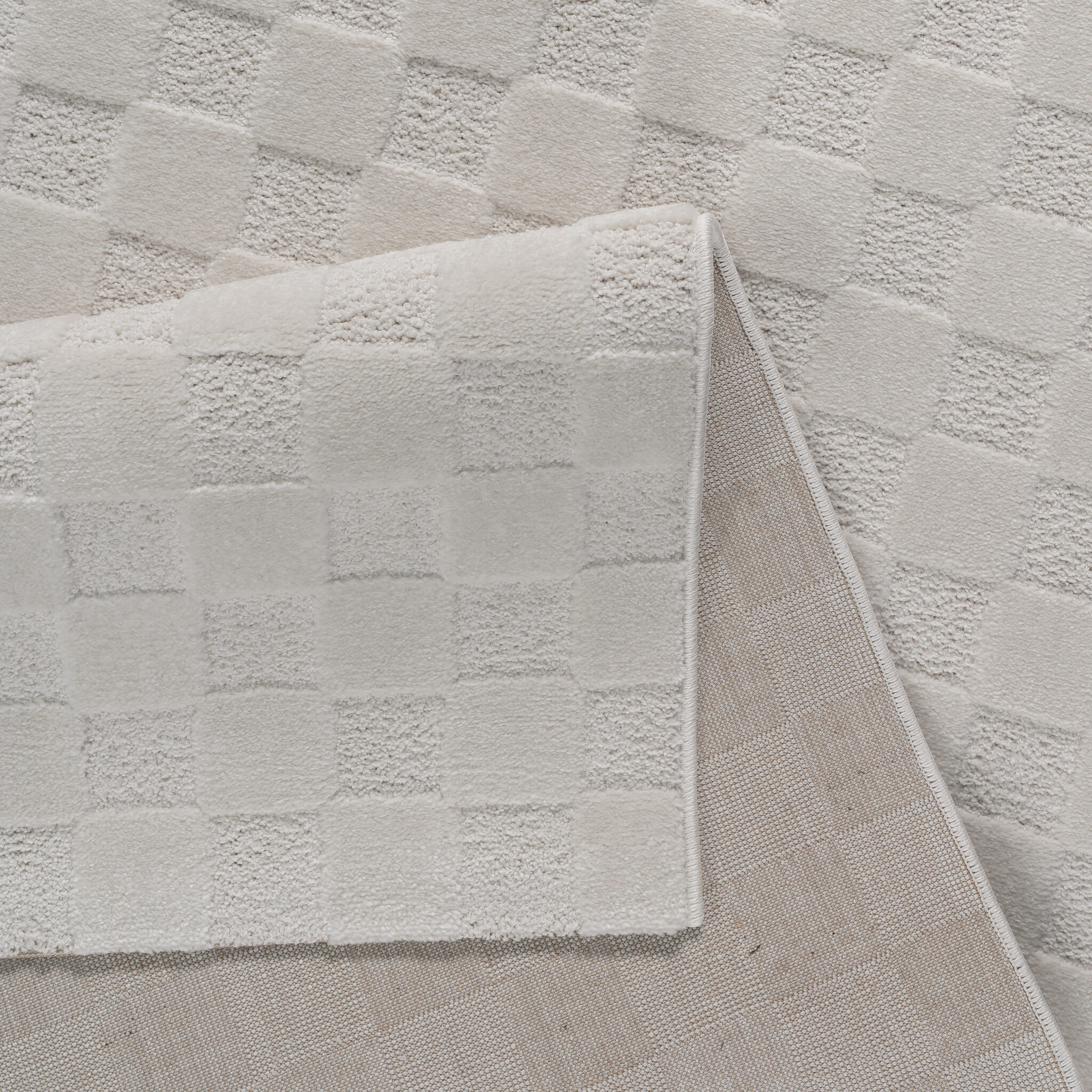 Vivant Chesterfield - Rond Vloerkleed Laagpolig Effen - Creme