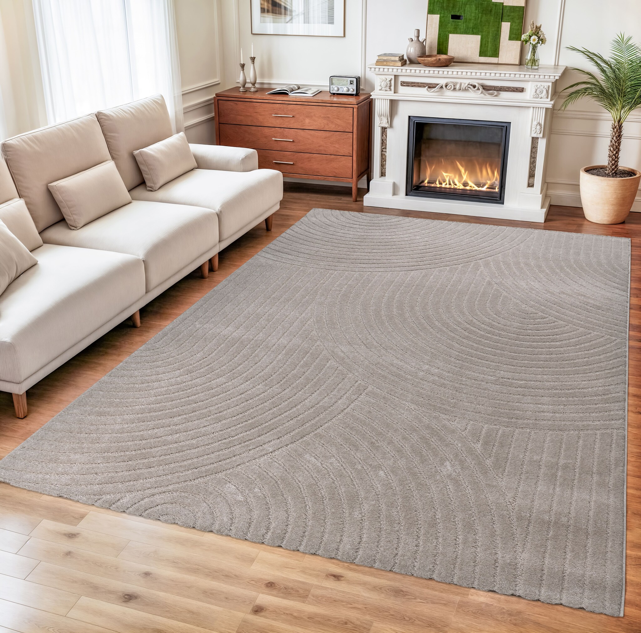 Vivant Japandi - Vloerkleed Laagpolig Effen - Beige