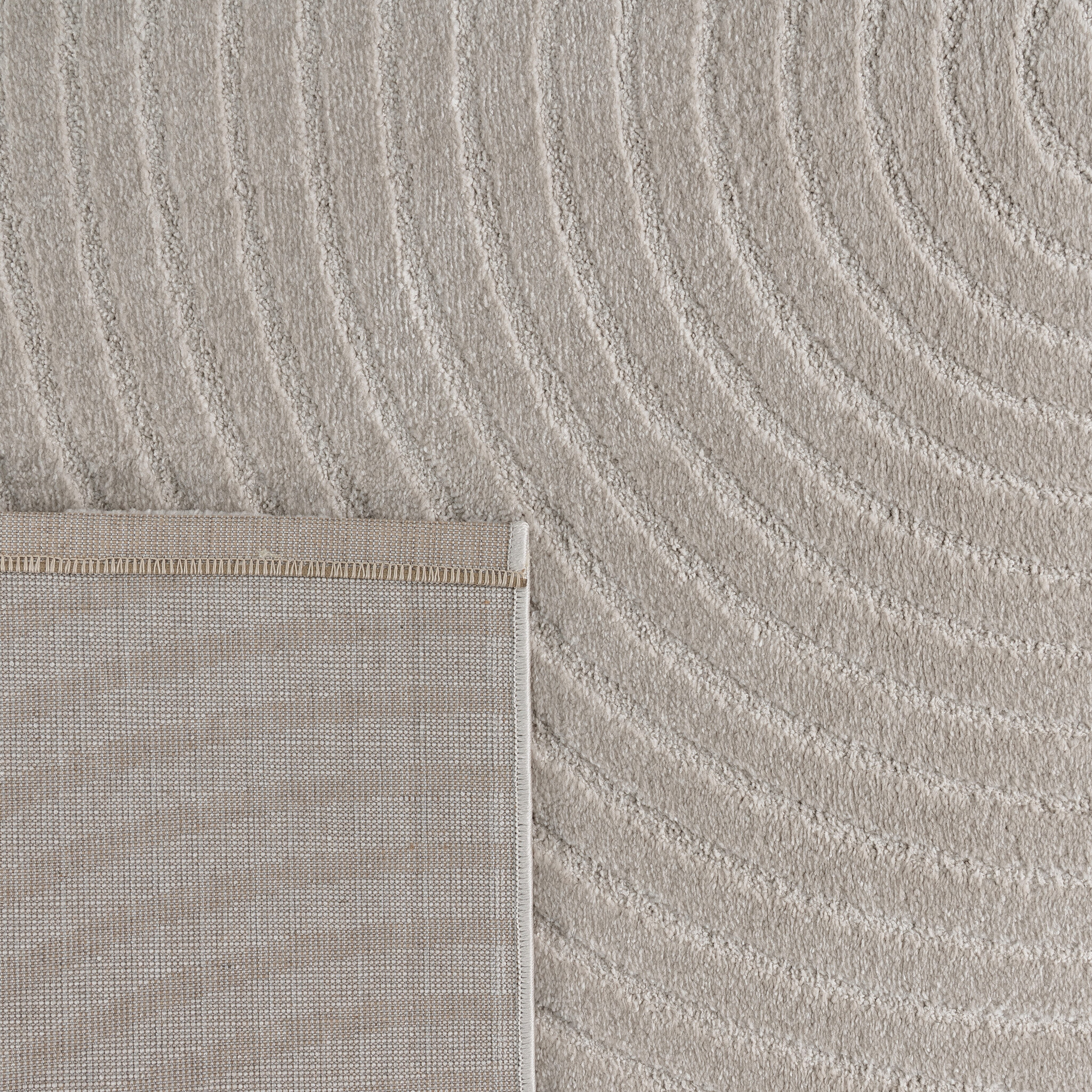 Vivant Japandi - Rond Vloerkleed Laagpolig Effen - Beige