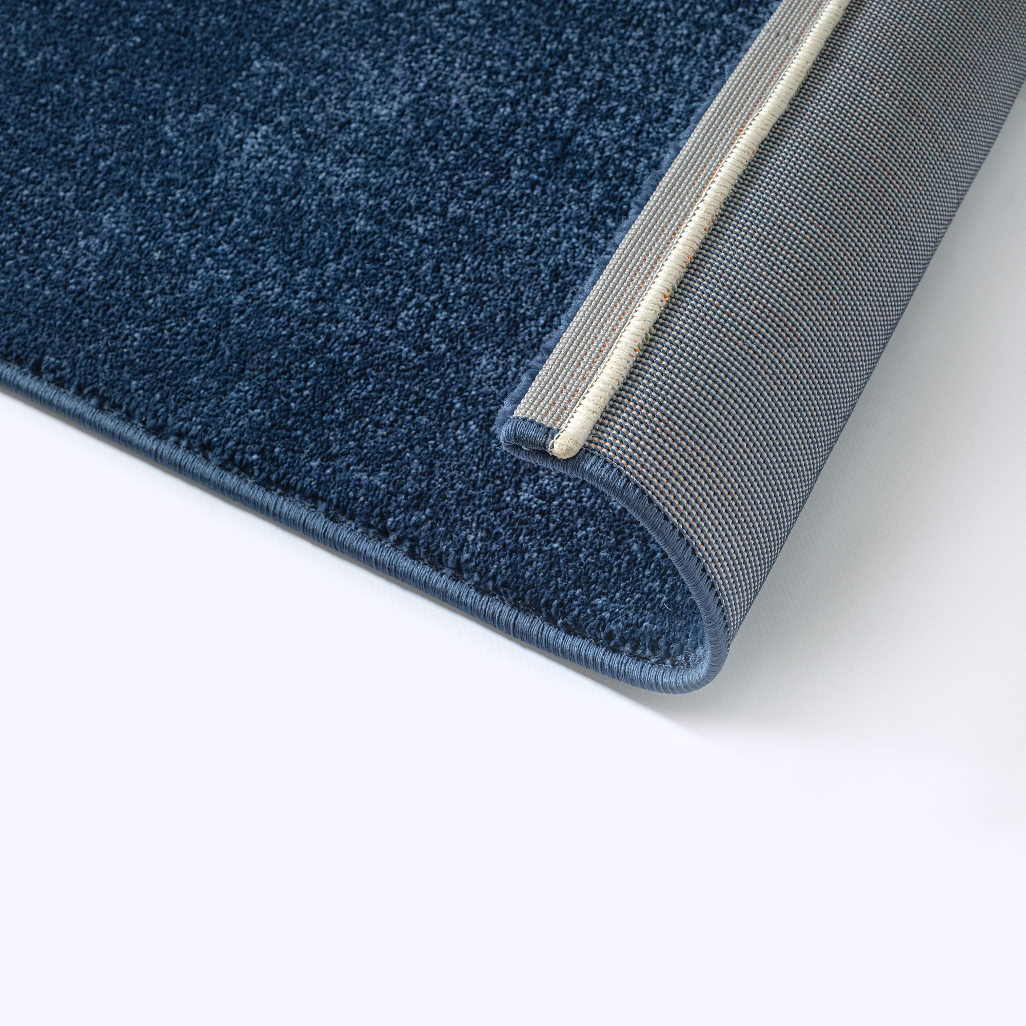 Uni Effen Laagpolig Vloerkleed Modern Donker Blauw Navy