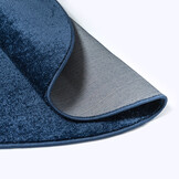 Uni Rond Effen Laagpolig Vloerkleed Modern Donker Blauw Navy