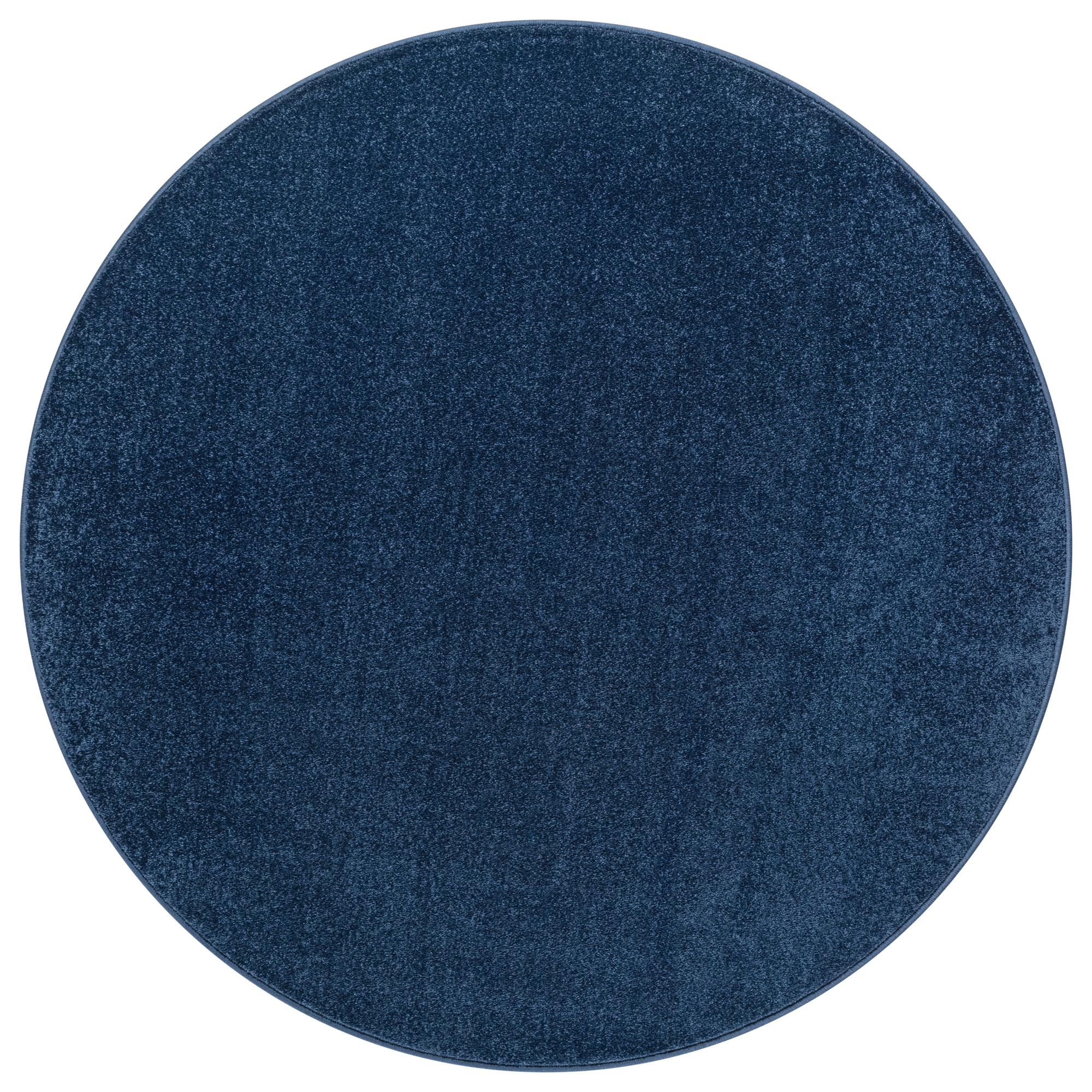 Uni Rond Effen Laagpolig Vloerkleed Modern Donker Blauw Navy