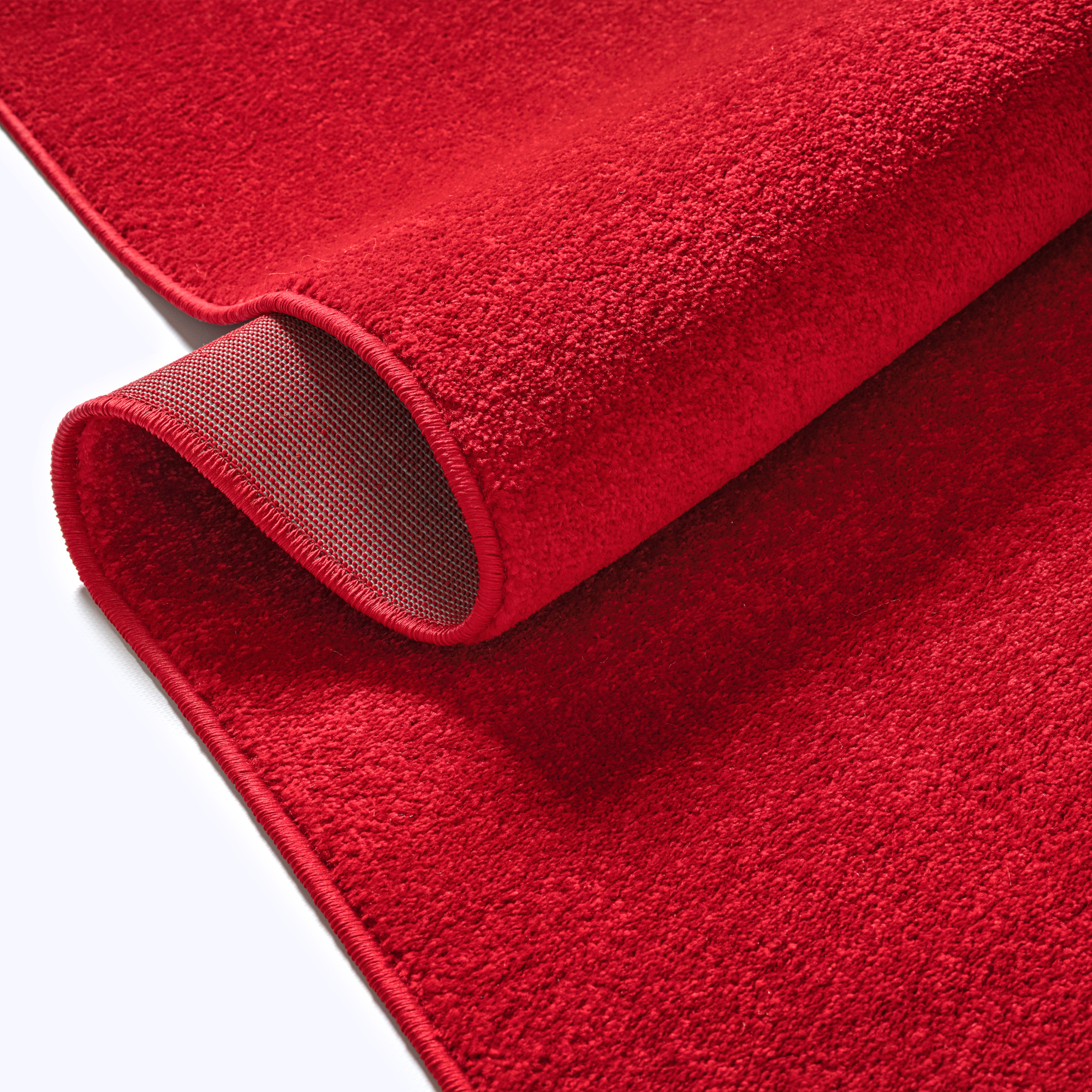 Uni Effen Laagpolig Vloerkleed Modern Rood