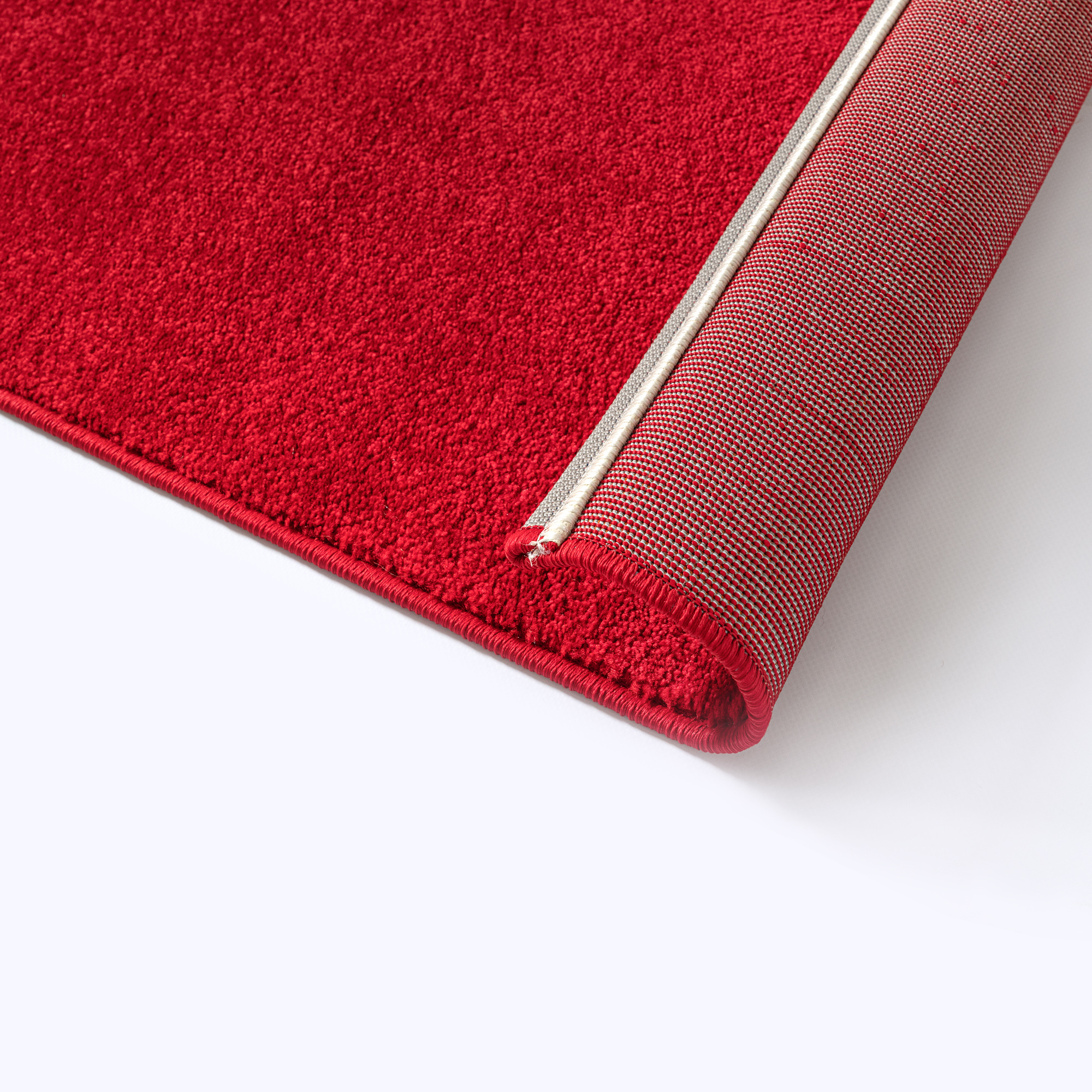 Uni Effen Laagpolig Vloerkleed Modern Rood