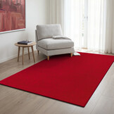 Uni Effen Laagpolig Vloerkleed Modern Rood