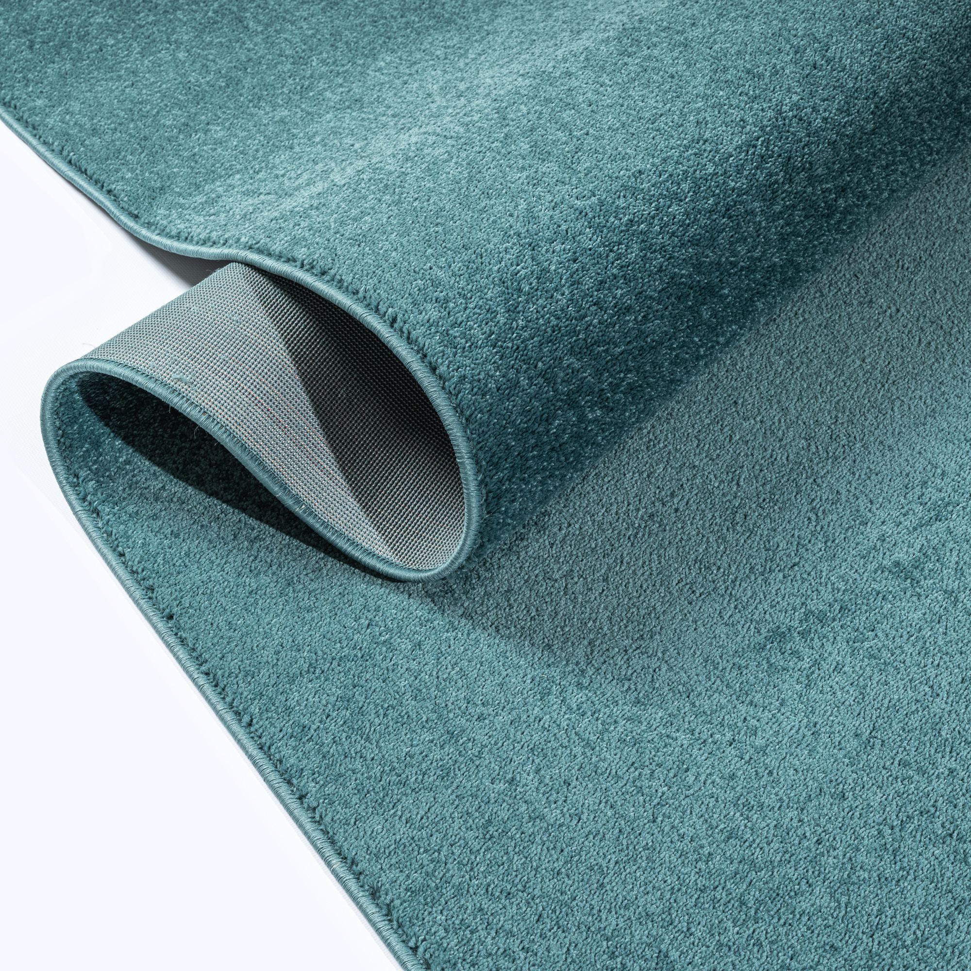 Uni Effen Laagpolig Vloerkleed Modern Blauw