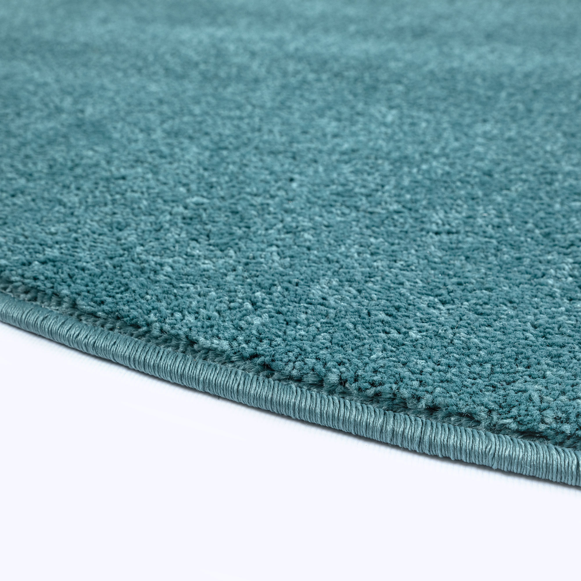 Uni Rond Effen Laagpolig Vloerkleed Modern Blauw
