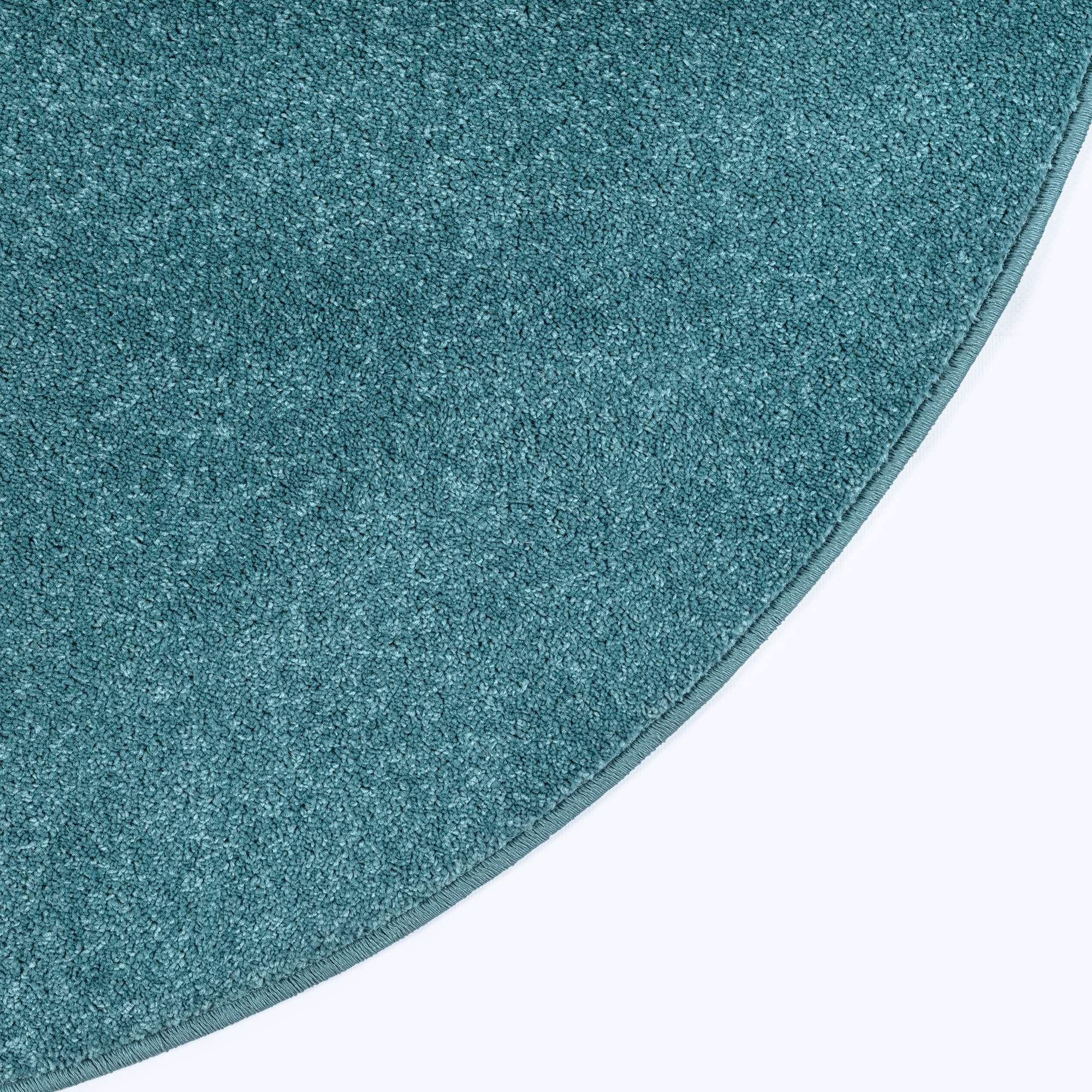 Uni Rond Effen Laagpolig Vloerkleed Modern Blauw