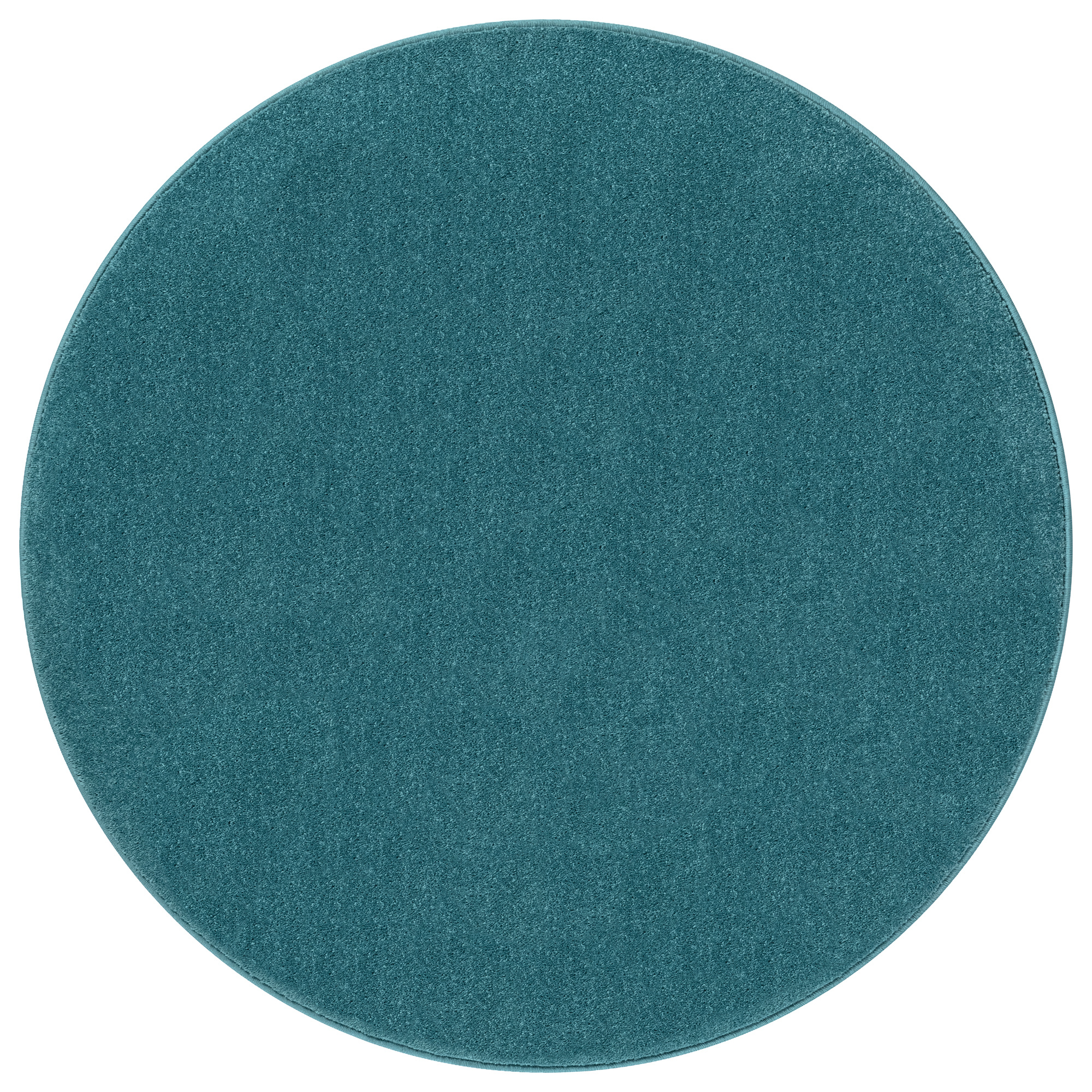 Uni Rond Effen Laagpolig Vloerkleed Modern Blauw