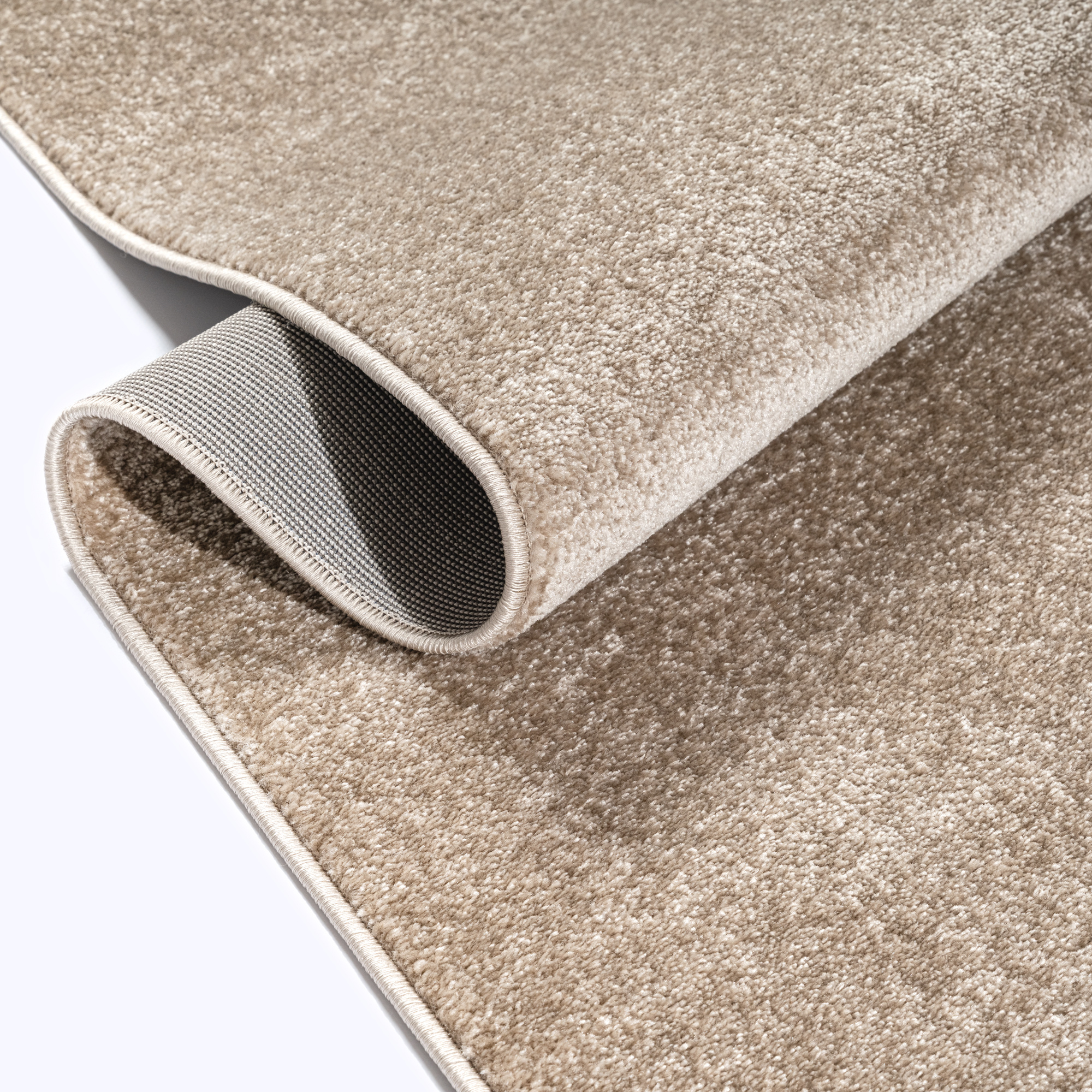 Uni Effen Laagpolig Vloerkleed Modern Beige