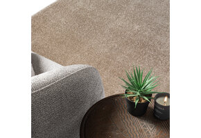 Uni Effen Laagpolig Vloerkleed Modern Beige