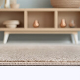 Uni Effen Laagpolig Vloerkleed Modern Beige