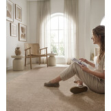 Uni Effen Laagpolig Vloerkleed Modern Beige