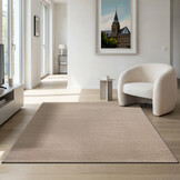 Uni Effen Laagpolig Vloerkleed Modern Beige