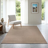 Uni Effen Laagpolig Vloerkleed Modern Beige
