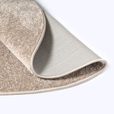 Uni Rond Effen Laagpolig Vloerkleed Modern Beige