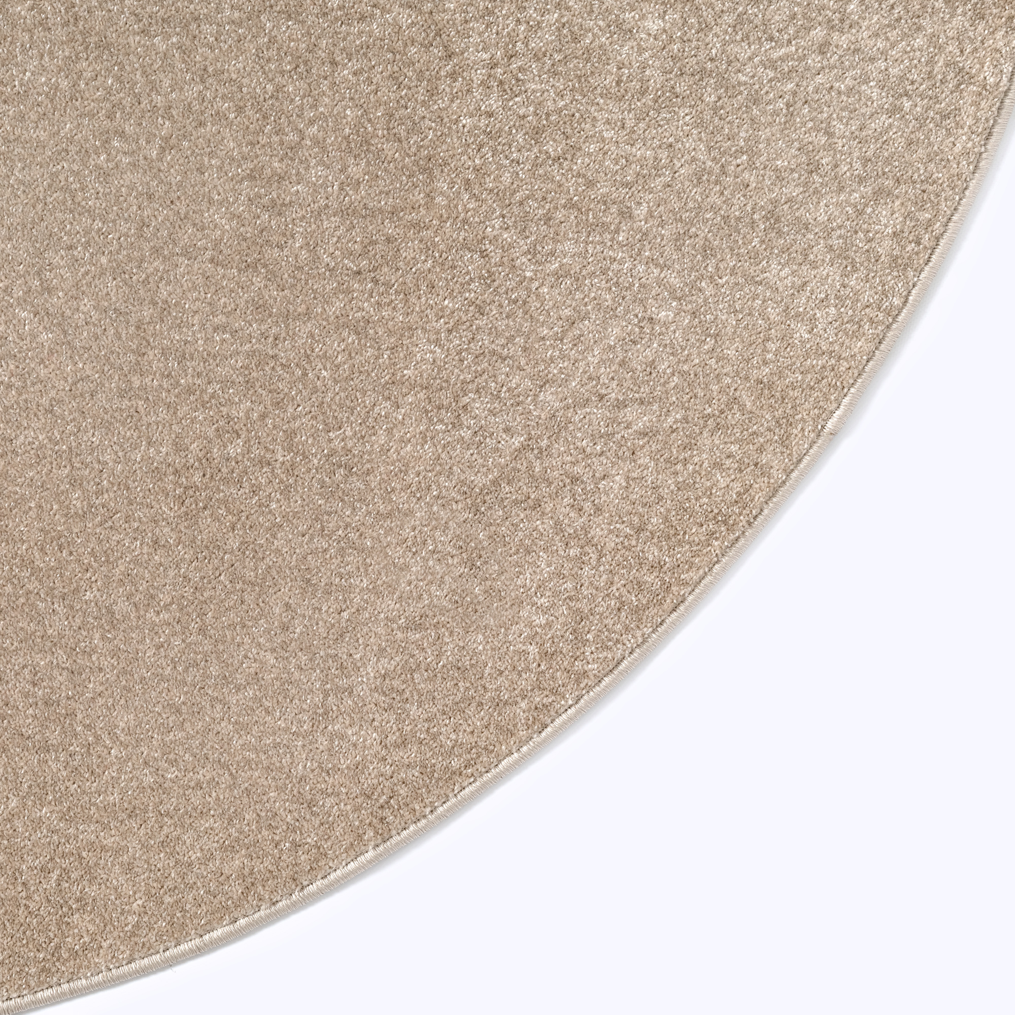 Uni Rond Effen Laagpolig Vloerkleed Modern Beige