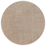 Uni Rond Effen Laagpolig Vloerkleed Modern Beige