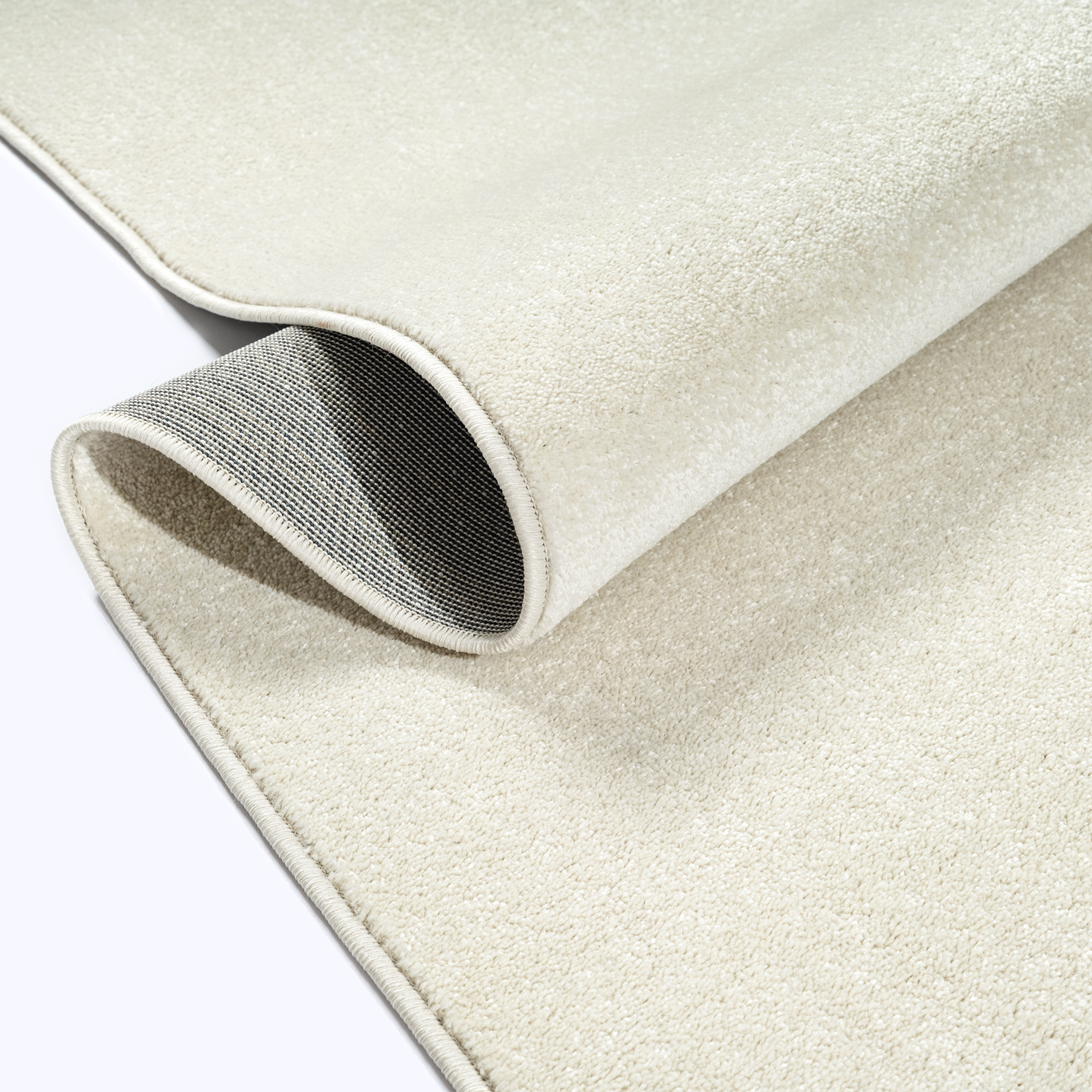 Uni Effen Laagpolig Vloerkleed Modern Creme