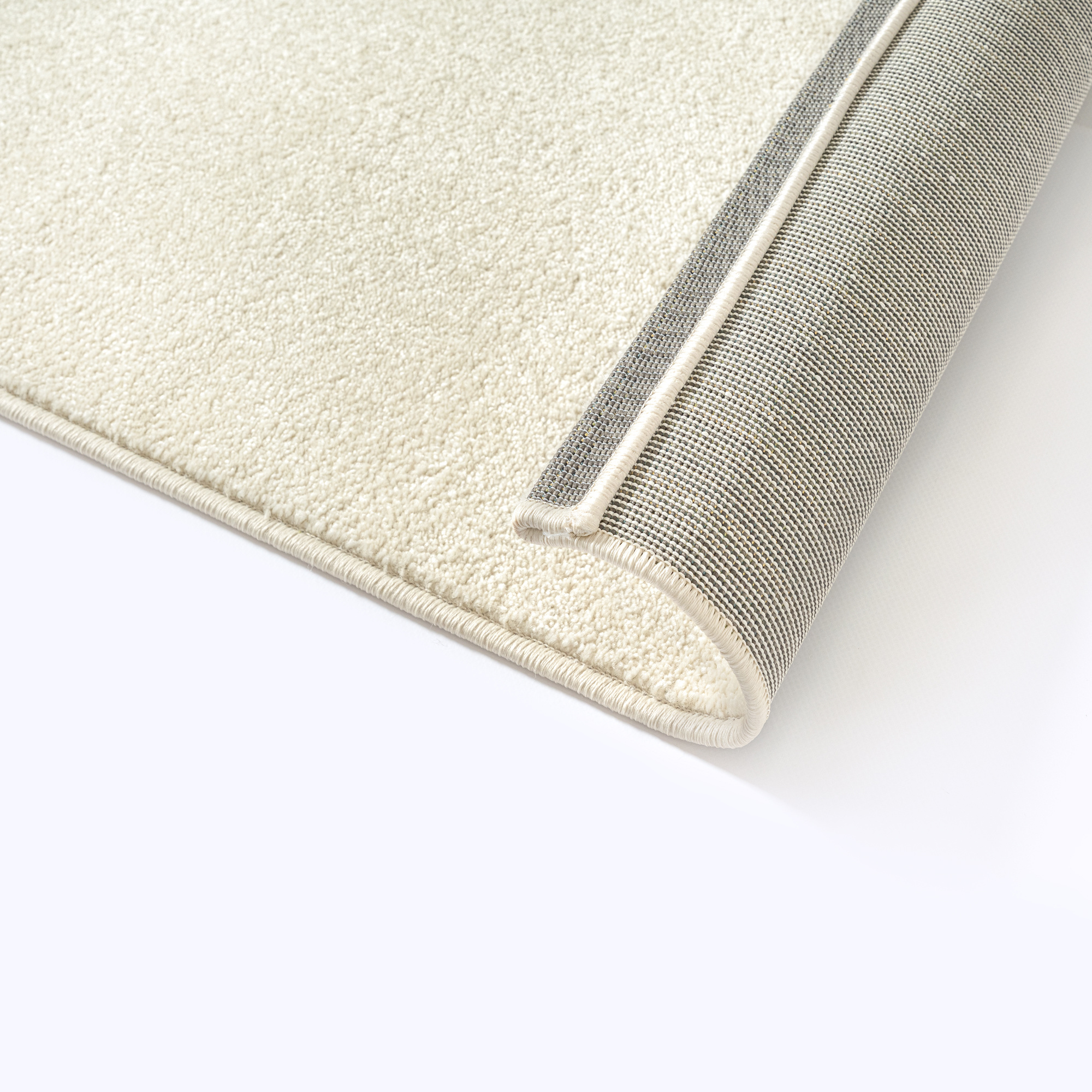 Uni Effen Laagpolig Vloerkleed Modern Creme