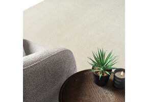 Uni Effen Laagpolig Vloerkleed Modern Creme