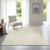 Uni Effen Laagpolig Vloerkleed Modern Creme