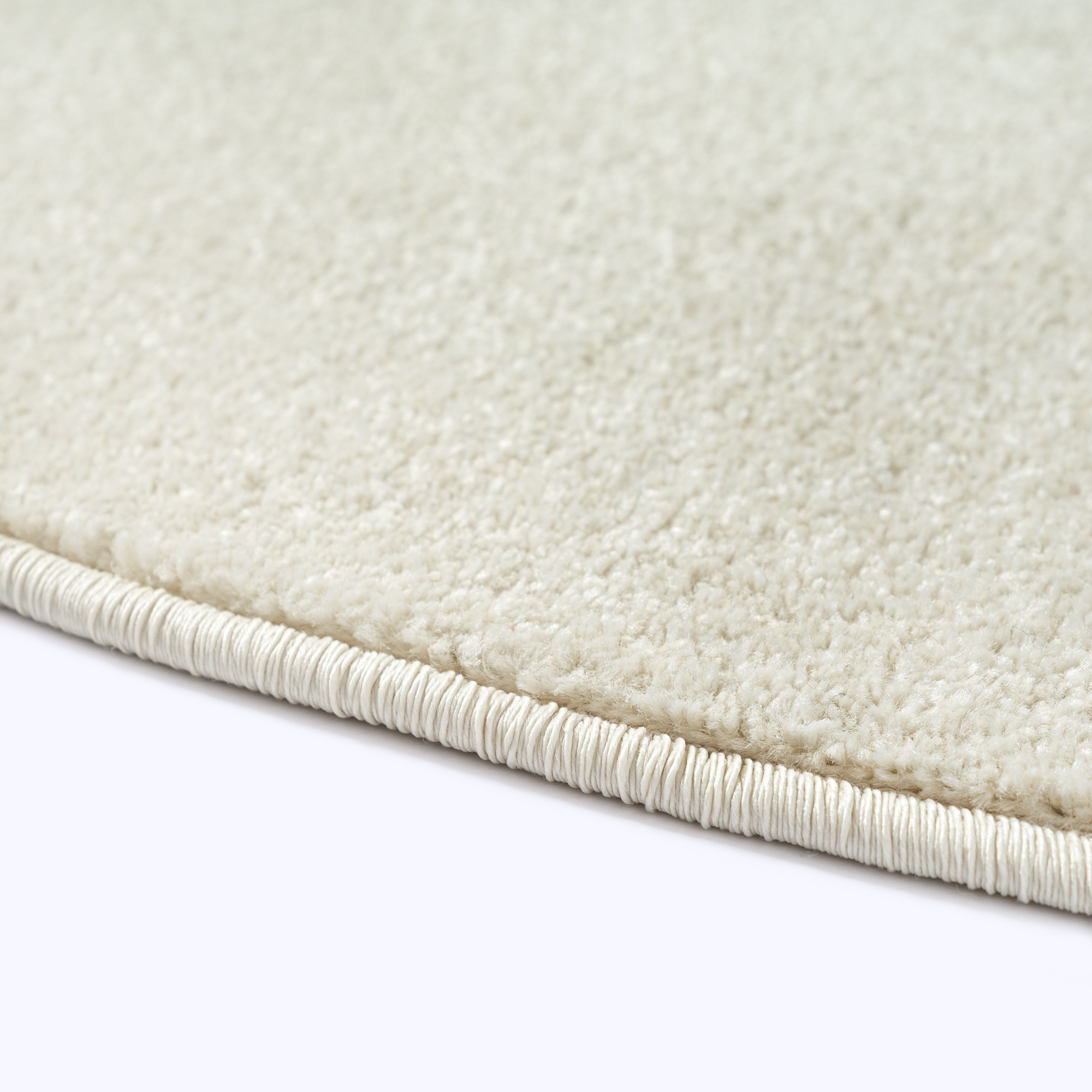 Uni Rond Effen Laagpolig Vloerkleed Modern Creme