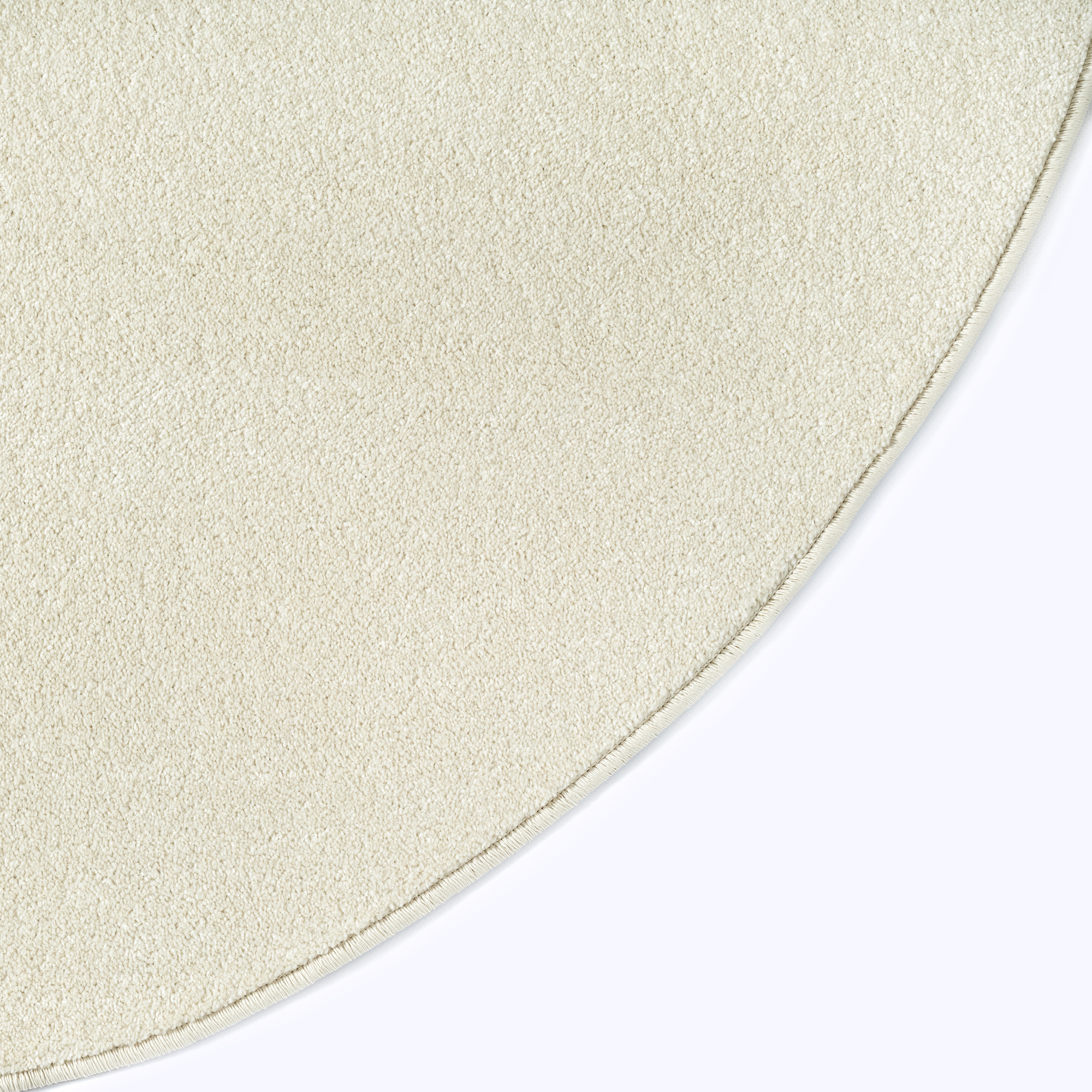 Uni Rond Effen Laagpolig Vloerkleed Modern Creme
