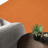 Uni Effen Laagpolig Vloerkleed Modern Oranje