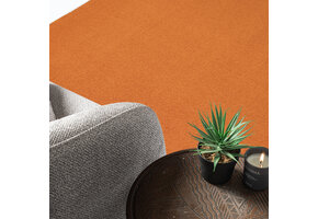 Uni Effen Laagpolig Vloerkleed Modern Oranje