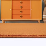 Uni Effen Laagpolig Vloerkleed Modern Oranje