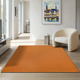 Uni Effen Laagpolig Vloerkleed Modern Oranje