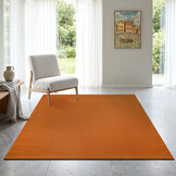 Uni Effen Laagpolig Vloerkleed Modern Oranje