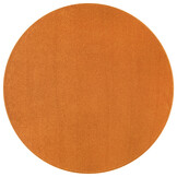 Uni Rond Oranje Vloerkleed – Modern Laagpolig Effen Tapijt