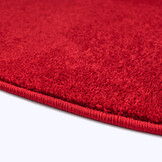 Uni Rond Rood Vloerkleed – Modern Laagpolig Effen Tapijt