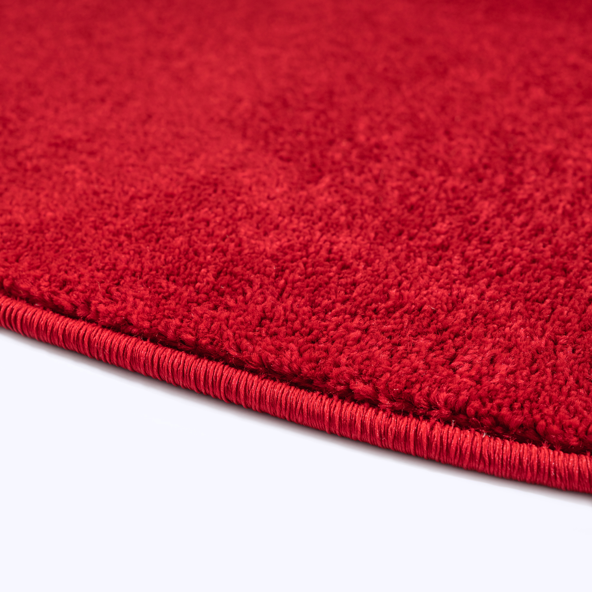 Uni Rond Rood Vloerkleed – Modern Laagpolig Effen Tapijt