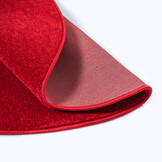 Uni Rond Rood Vloerkleed – Modern Laagpolig Effen Tapijt
