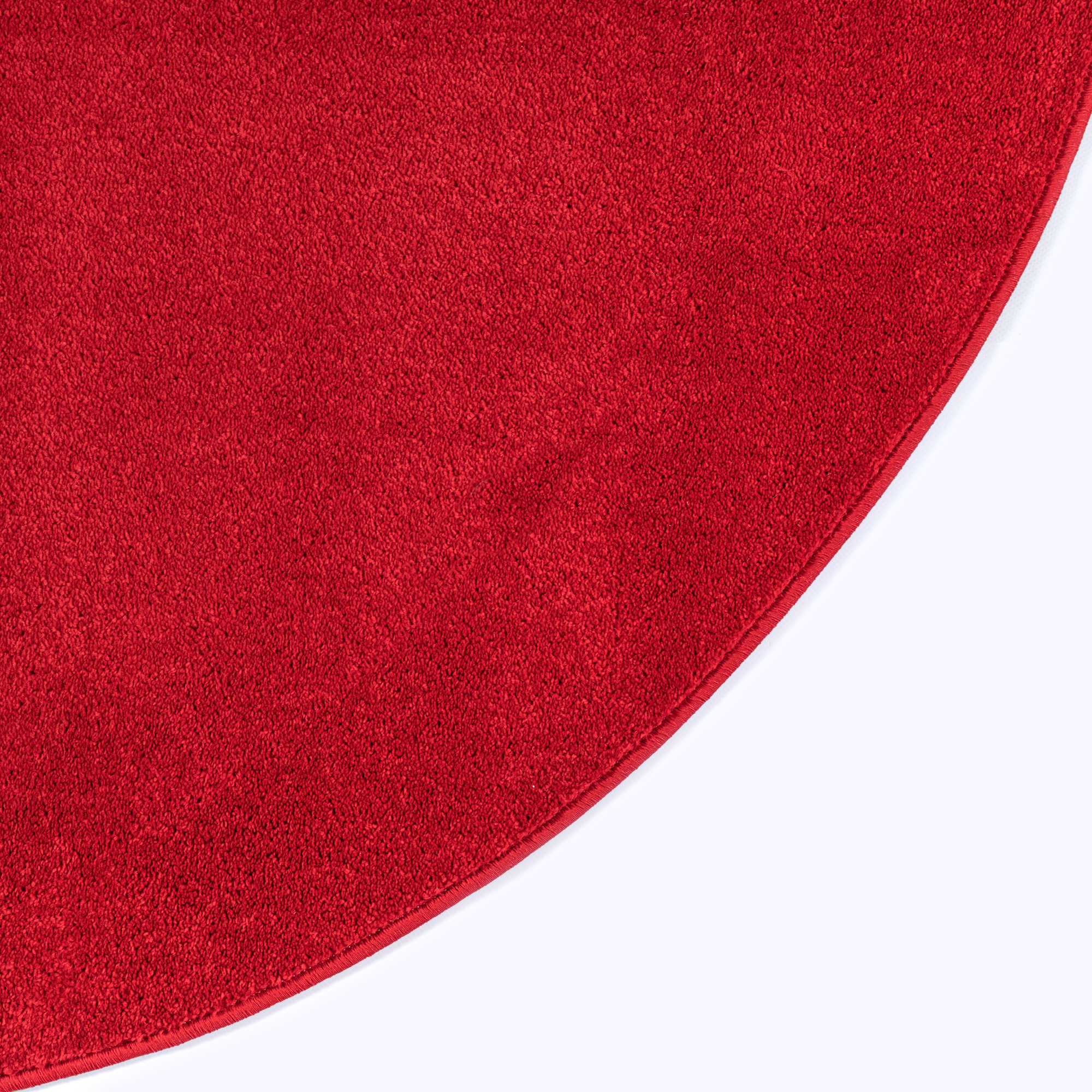 Uni Rond Rood Vloerkleed – Modern Laagpolig Effen Tapijt