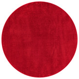 Uni Rond Rood Vloerkleed – Modern Laagpolig Effen Tapijt
