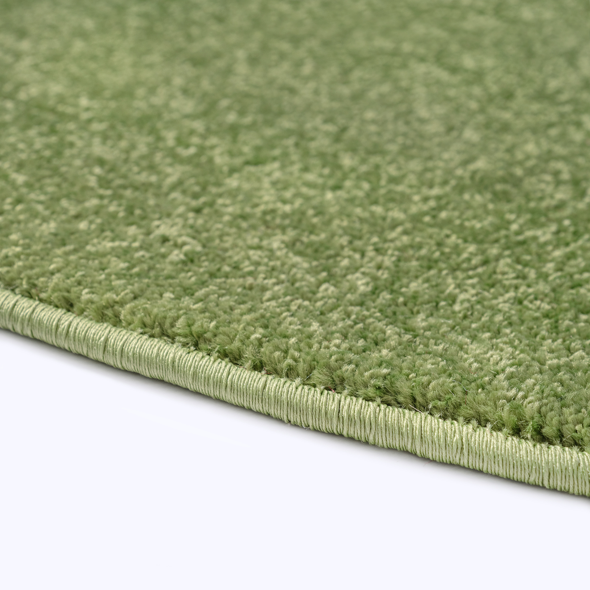 Uni Rond Groen Vloerkleed – Modern Laagpolig Effen Tapijt