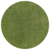 Uni Rond Groen Vloerkleed – Modern Laagpolig Effen Tapijt