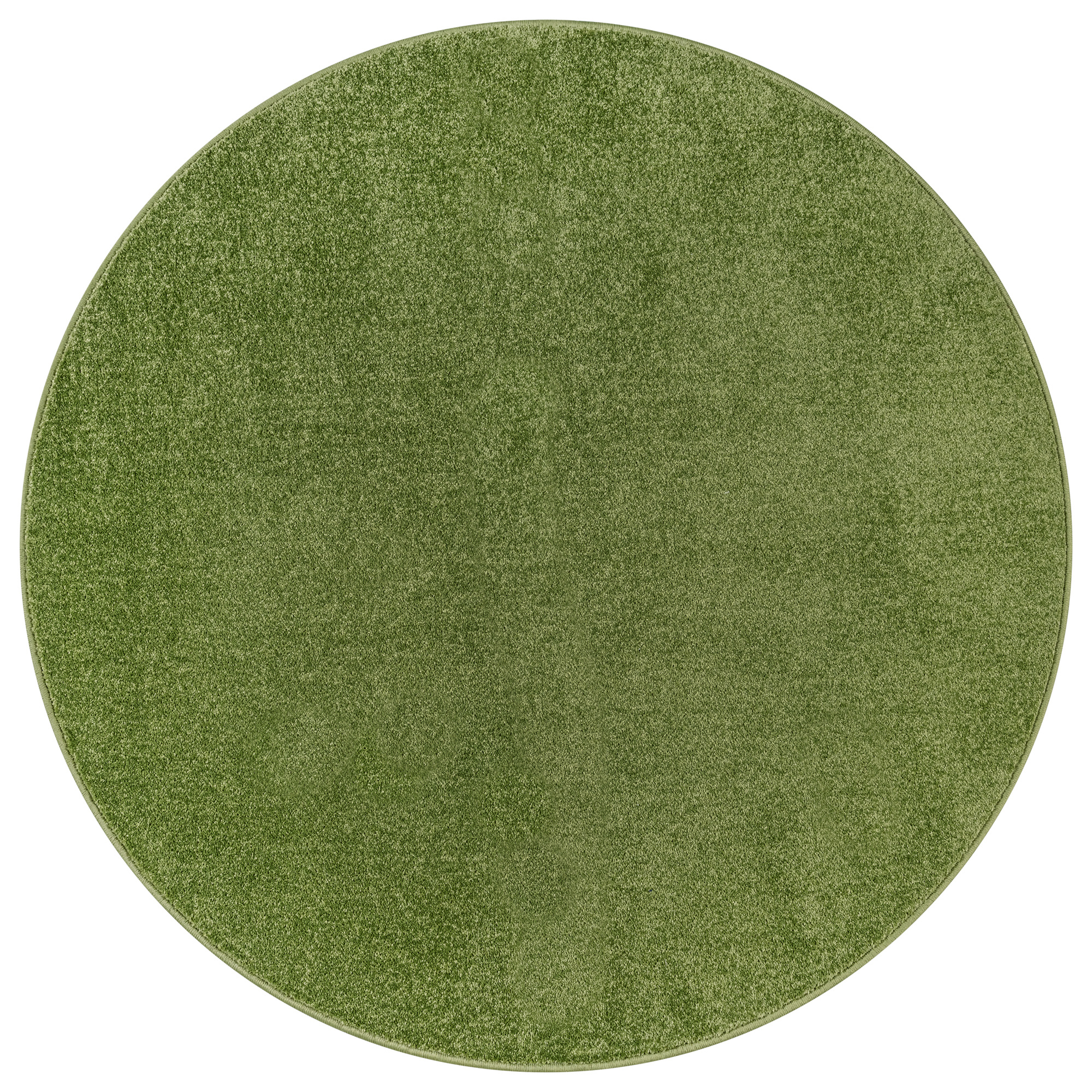Uni Rond Groen Vloerkleed – Modern Laagpolig Effen Tapijt