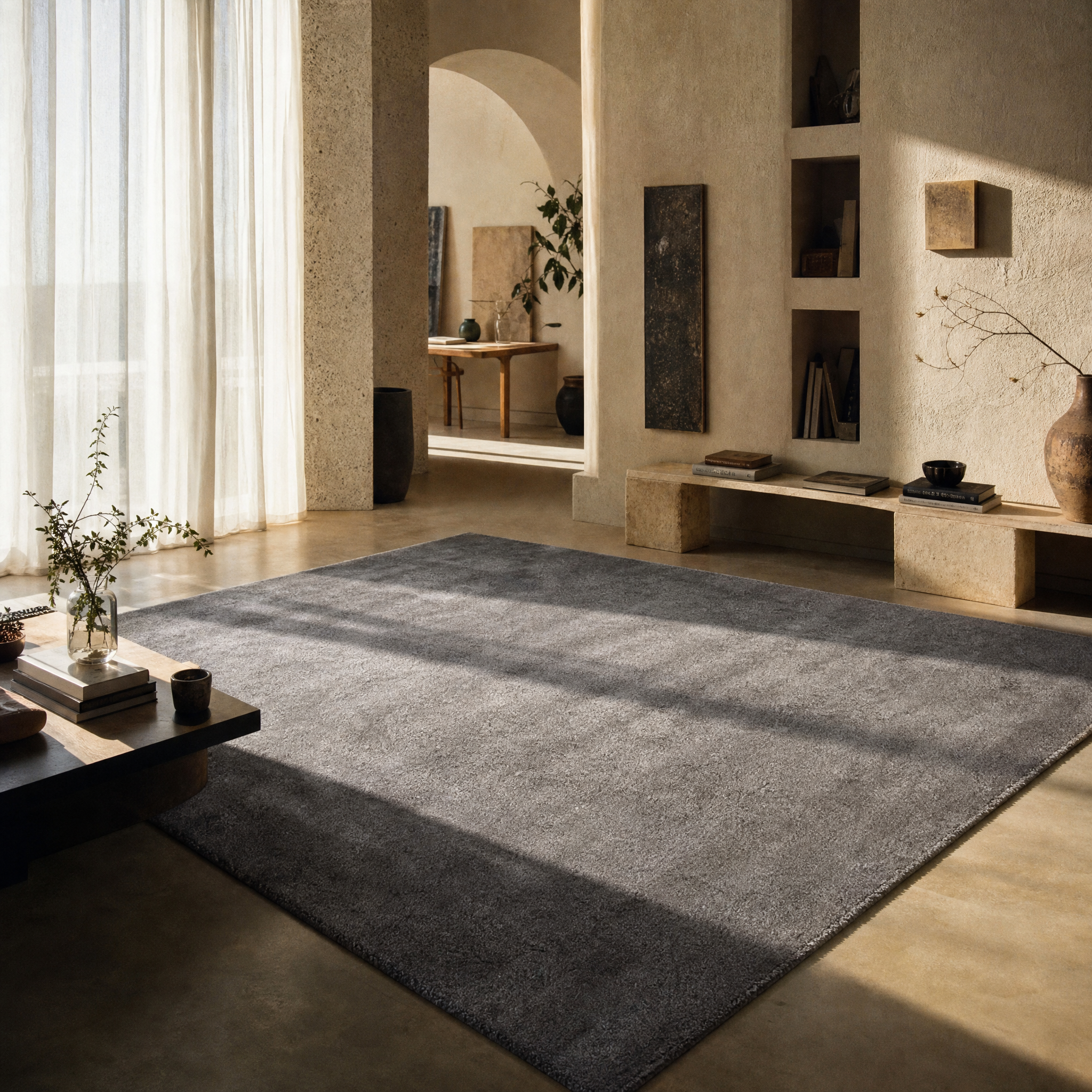 Soft Luxe Velvet - Laagpolig Vloerkleed - Effen - Zilver