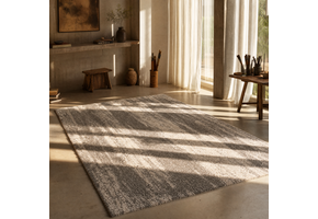 Mirage Shaggy - Hoogpolig Vloerkleed‚ Luxe Gemeleerd  Modern Tapijt | Grijs Creme