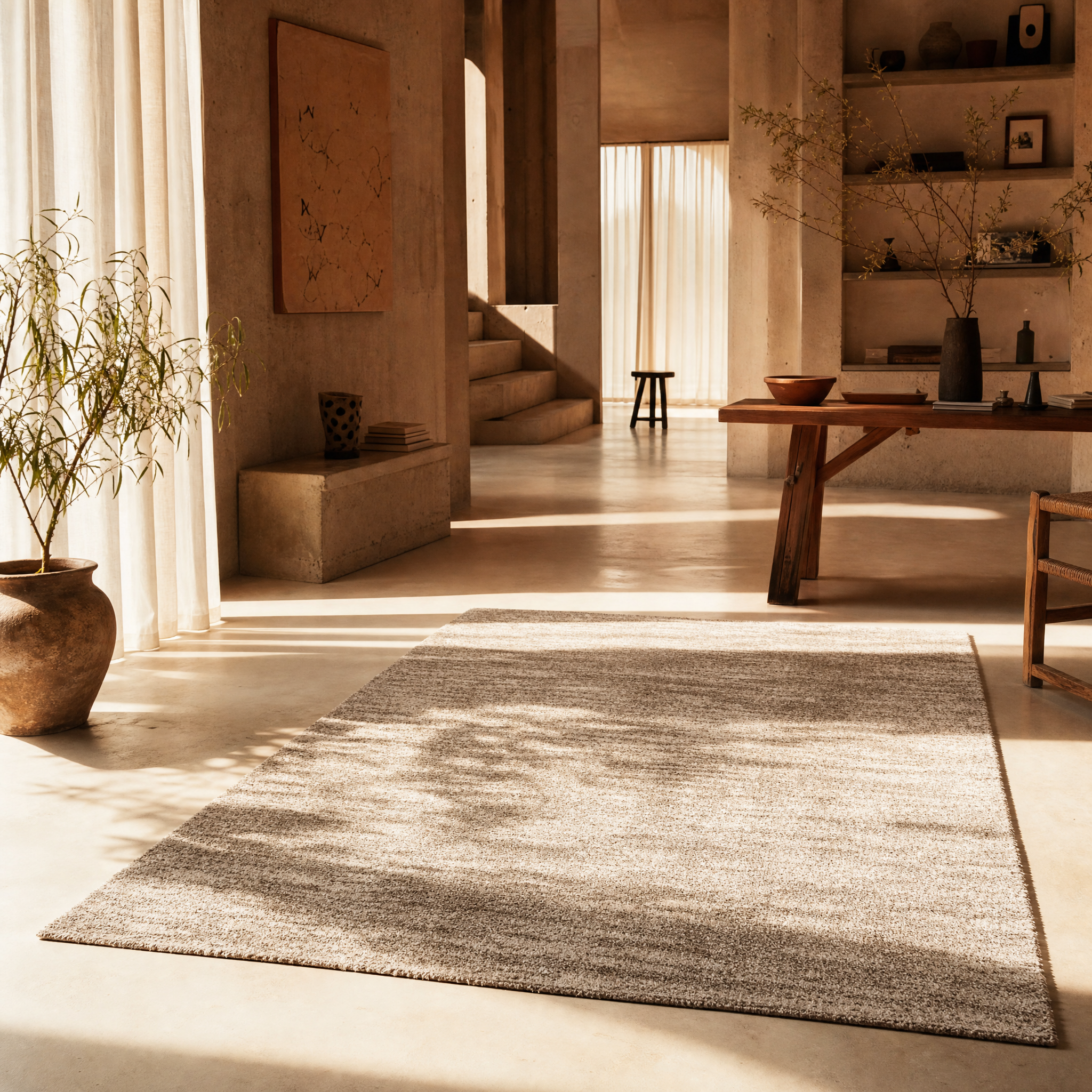 Mirage Shaggy Hoogpolig Vloerkleed Beige/Crème
